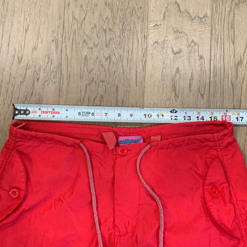 Edikted Red Rian Nylon Cargo Pants Size M/L - Dolls Kill - Picture 11 of 14
